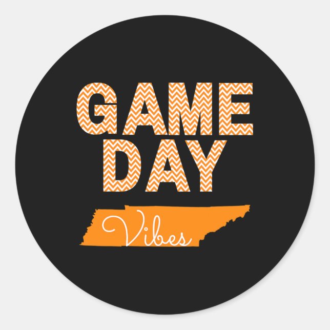 Sticker Rond Tennessee Football Jour Vibes Fall Tailgate (Devant)