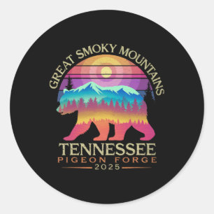 Sticker Rond Tennessee Smoky Mountains Famille Vacation 2025 Co