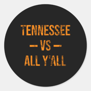 Sticker Rond Tennessee Vs All Y'All Patiné Southerner