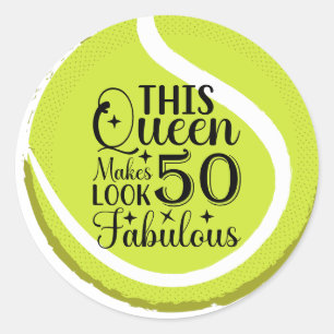 Sticker Rond Tennis 50e anniversaire classique ronde st