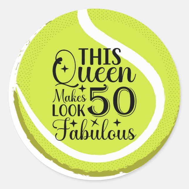 Sticker Rond Tennis 50e anniversaire classique ronde st (Devant)