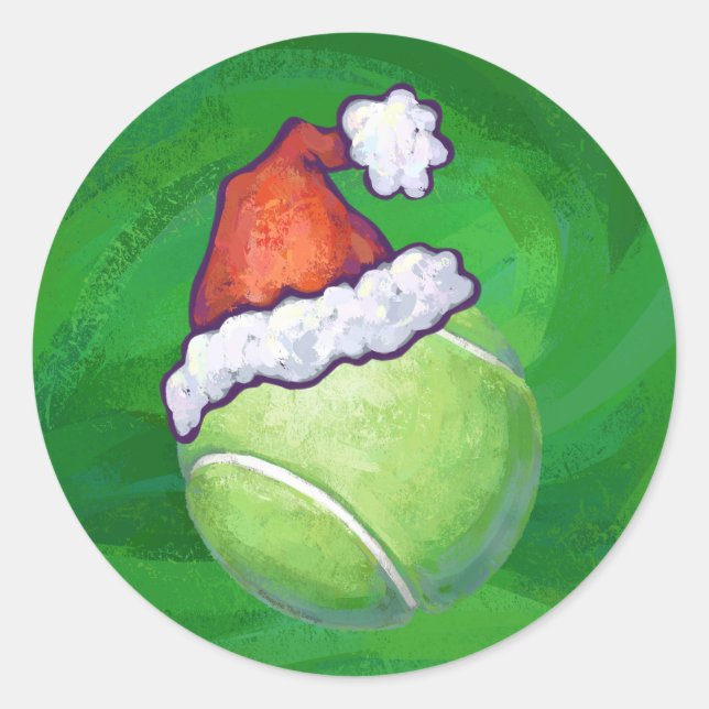 Sticker Rond Tennis Ball Christmas Green (Devant)