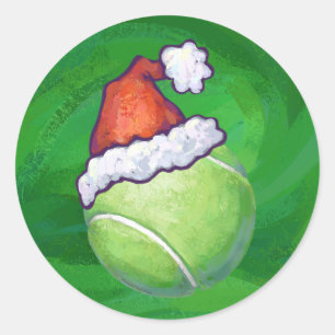Sticker Rond Tennis Ball Christmas Green