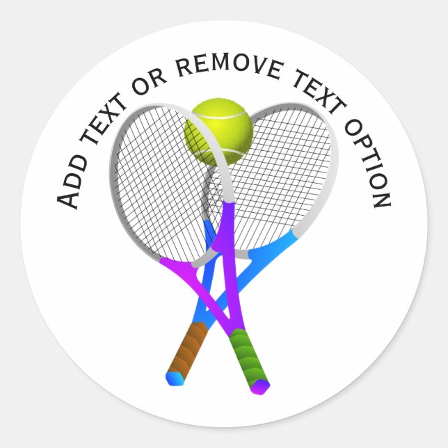 Sticker Rond Tennis Ball, Rackets (Devant)