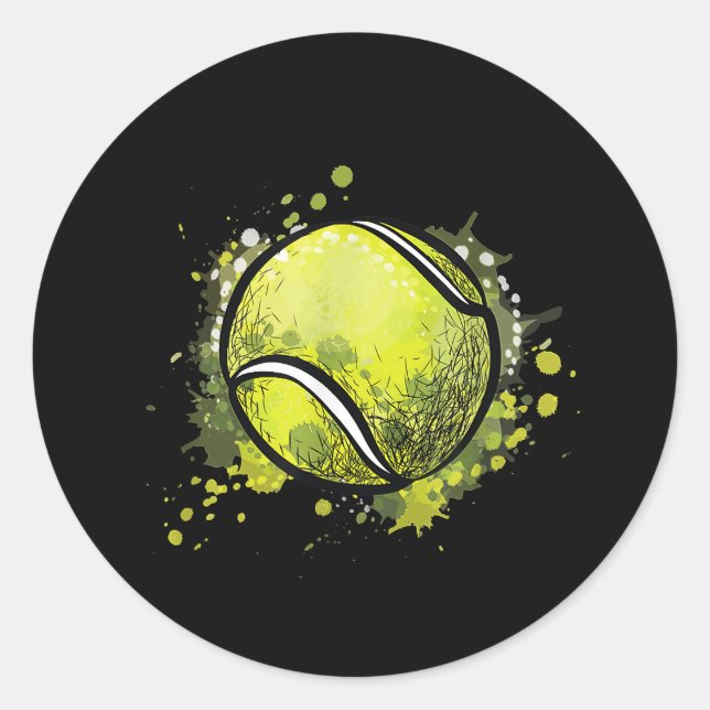 Sticker Rond Tennis Ball Sport and Tennis Lover Christmas (Devant)