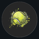 Sticker Rond Tennis Ball Sport and Tennis Lover Christmas<br><div class="desc">masques de tennis,  tennis merch,  tennis player,  sports,  tennis ball,  sport,  tennis racket,  tennis coach,  tennis amant,  cadeau,  ball,  raquette,  t-shirts récents</div>