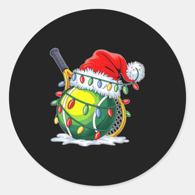 Sticker Rond Tennis de Noël Père Noël Xmas Squad (Devant)