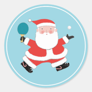 Sticker Rond Tennis de Table Noël