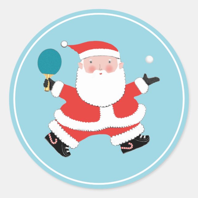 Sticker Rond Tennis de Table Noël (Devant)