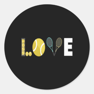 Sticker Rond Tennis Love Tennis Racket Tennis Ball Tennis Pla