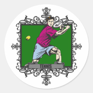 Sticker Rond Tennis masculin agressif
