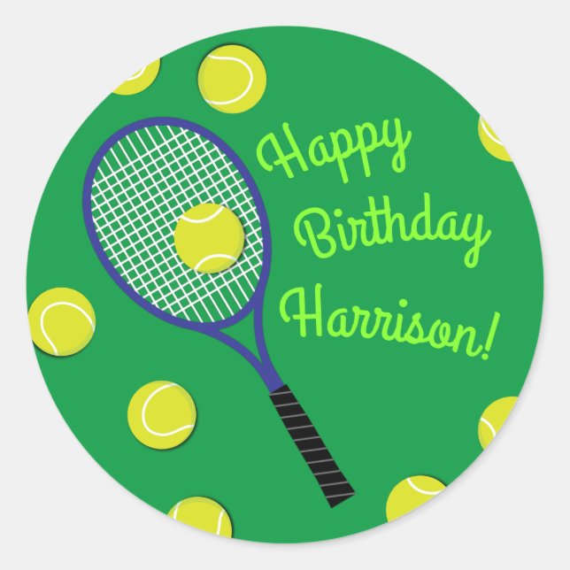 Sticker Rond Tennis Sports Anniversaire (Devant)