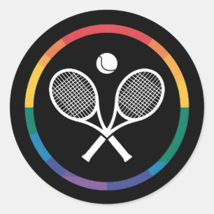 Sticker Rond Tennis Sports Rainbow LGBTQ Gay pride Ally