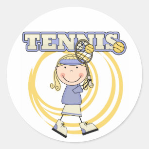 Sticker Rond TENNIS - T-shirts et cadeaux pour filles blondes