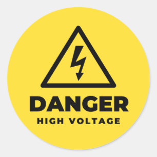 Sticker Rond Tension élevée dangereuse