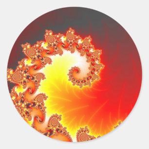 Sticker Rond Tentacle flamand - Art fractal