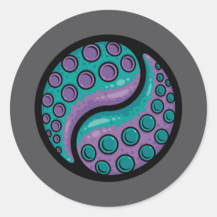 Sticker Rond Tentacle Yin Yang