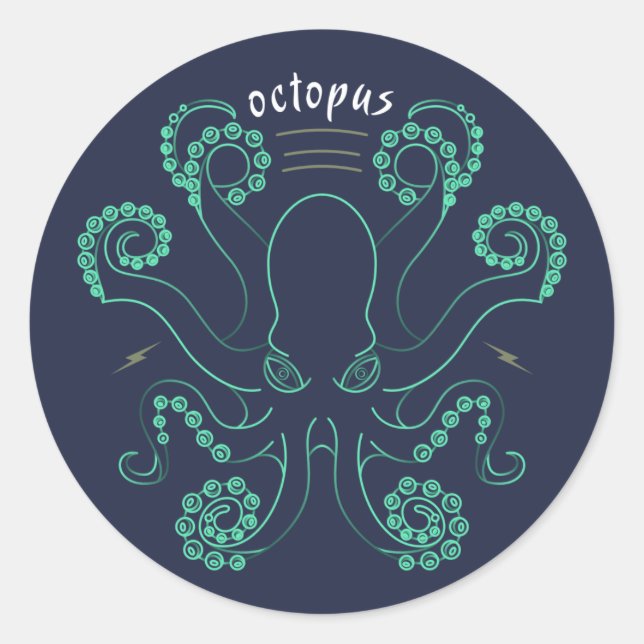 Sticker Rond Tentacules de céphalopodes octopus (Devant)