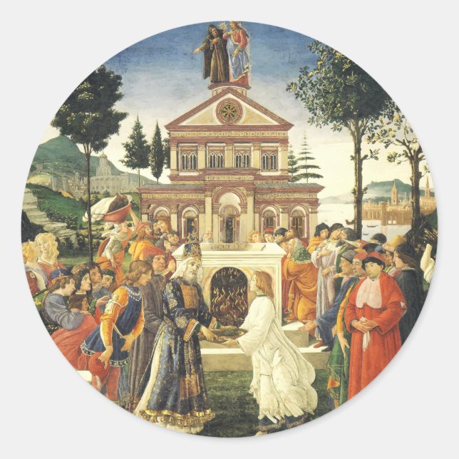 Sticker Rond Tentations du Christ de Sandro Botticelli (Devant)