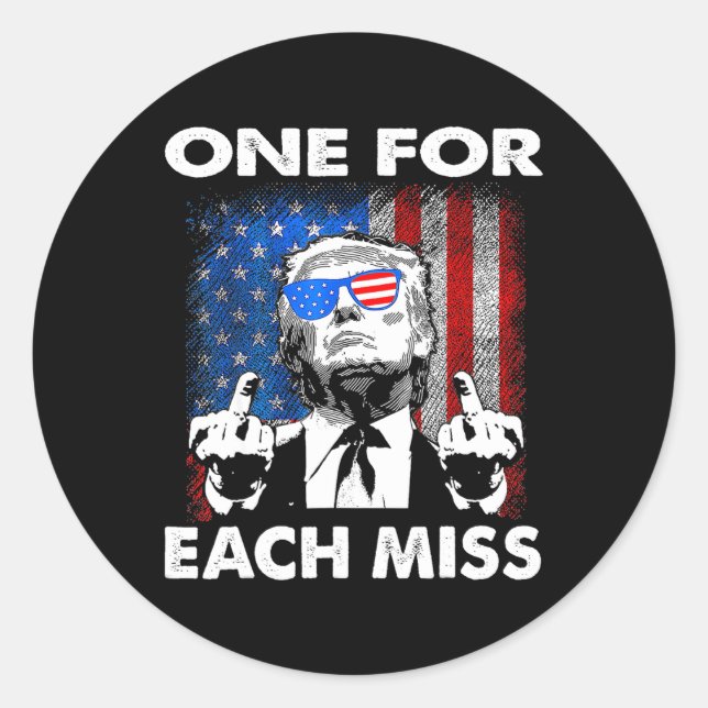 Sticker Rond Tentative D'Ination Trump Vous A Manqué Deux Fois  (Devant)