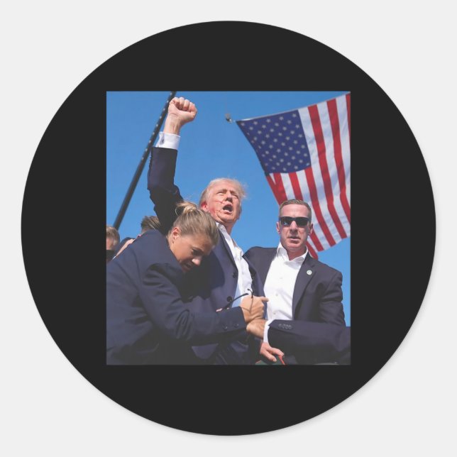 Sticker Rond Tentative d'initiation de Trump (Devant)