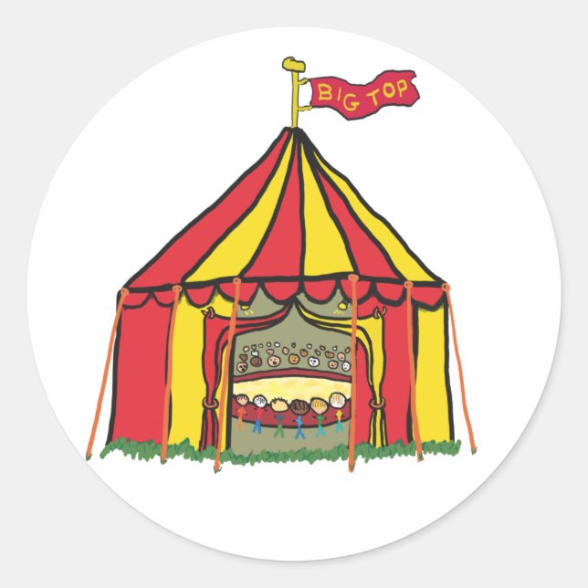 Sticker Rond Tente Big Top Circus (Devant)
