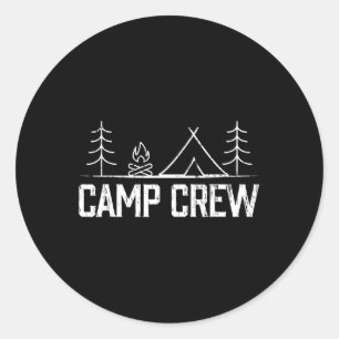 Sticker Rond Tentes d'équipe de camping Amis Famille Hommes Fem