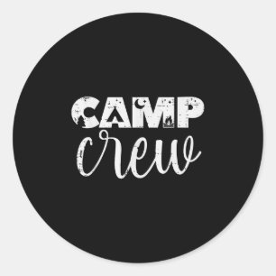 Sticker Rond Tentes d'équipe de camping Amis Famille Hommes Fem