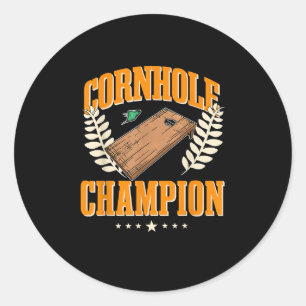Sticker Rond Tenue Cornhole pour les champions cornhole