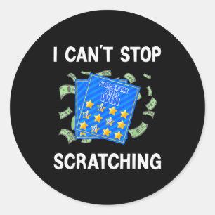 Sticker Rond Tenue de billet de loterie drôle pour un amateur d