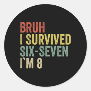 Sticker Rond Tenue de garçon pour son 8e anniversaire 8 ans Six