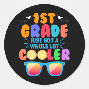 Sticker Rond Tenue de première année retour à l'école cadeau po