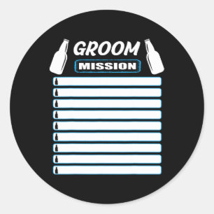 Sticker Rond Tenue de soirée pour EVG avec liste de contrôle -