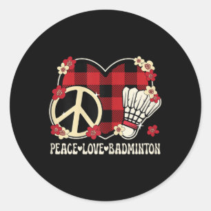 Sticker Rond Tenue pour amoureux de badminton pour femmes et fi