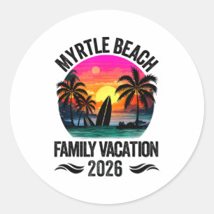 Sticker Rond Tenues assorties pour les vacances familiales à My