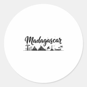 Sticker Rond Tenues de vacances de voyage à Madagascar