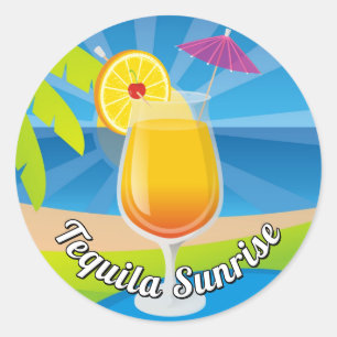 Sticker Rond Tequila Sunrise