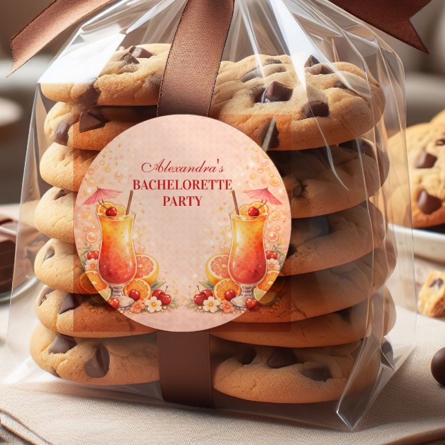 Sticker Rond Tequila Sunrise Miami Weekend Bachelorette Party (Créateur téléchargé)