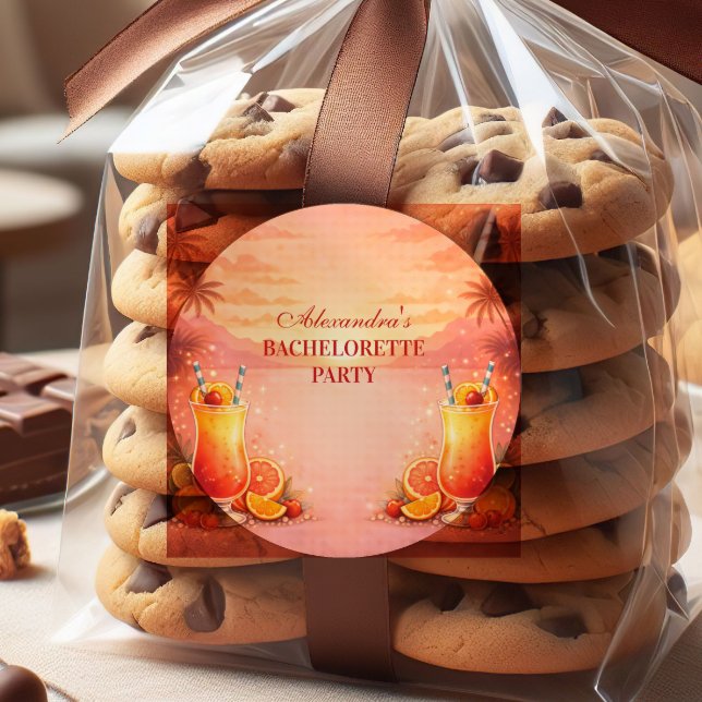 Sticker Rond Tequila Sunrise Tropical Bachelorette Party (Créateur téléchargé)