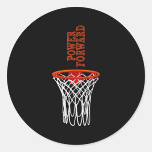 Sticker Rond Termes de basket-ball Motivation Mot Power Forward
