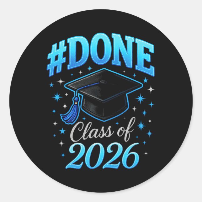 Sticker Rond #terminé Cl de 2026 - Remise des diplômes Coquette (Devant)