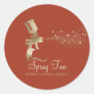 Sticker Rond Terracotta Air Brush Gold Mobile Salon Pulvérisati