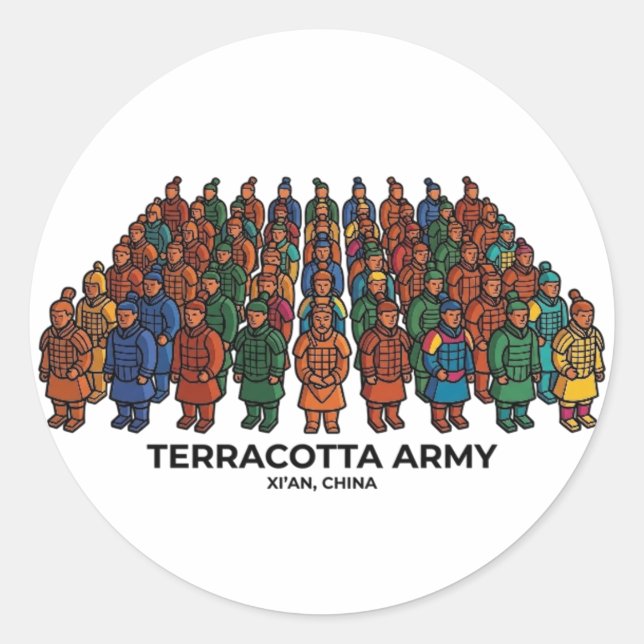 STICKER ROND TERRACOTTA ARMY (Devant)