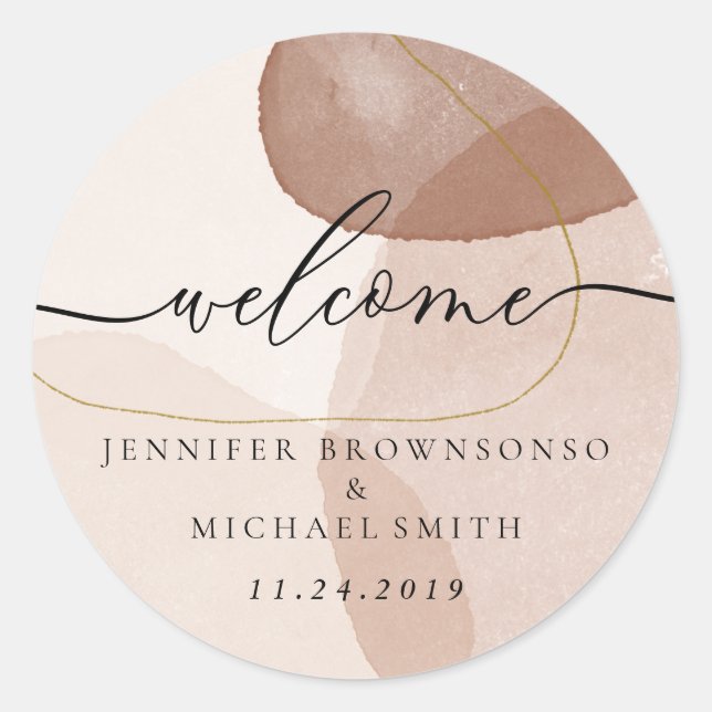 Sticker Rond Terracotta Boho Beach Wedding Accueil Simple (Devant)