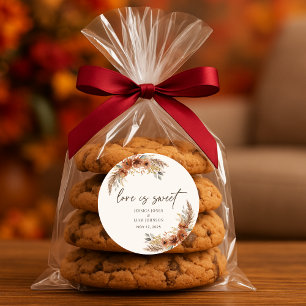 Sticker Rond Terracotta Boho Fall Floral Mariage L'amour est do