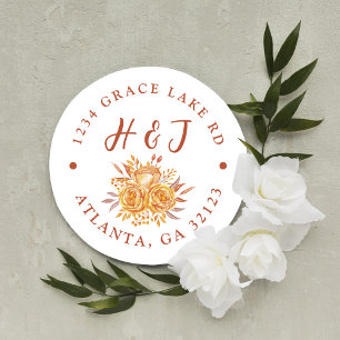 Sticker Rond Terracotta Boho Mariage Adresse de retour