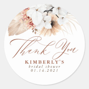 Sticker Rond Terracotta Floral Exotique Bohème Merci