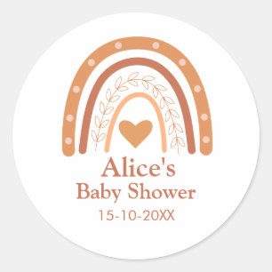 Sticker Rond Terracotta Genre Neutre Boho arc-en-ciel personnal