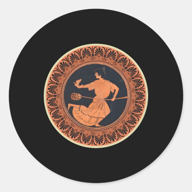Sticker Rond Terracotta Kylix Boire Cup Grèce antique (Devant)