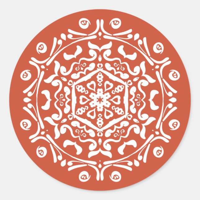 Sticker Rond Terracotta Mandala (Devant)